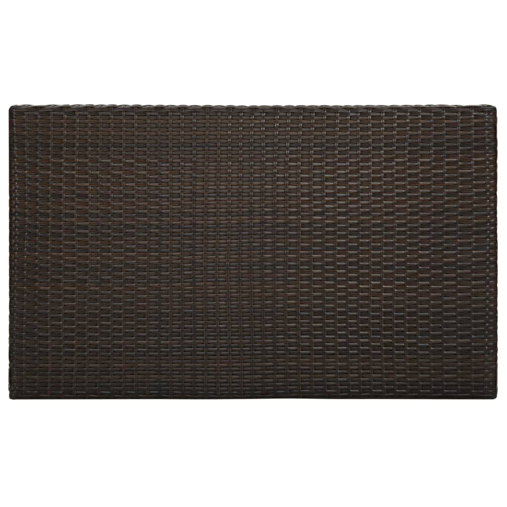 vidaXL 5 Piece Garden Bar Set with Cushions Poly Rattan Brown