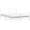 vidaXL Metal Bed Frame without Mattress with Footboard&nbsp;White 150x200cm
