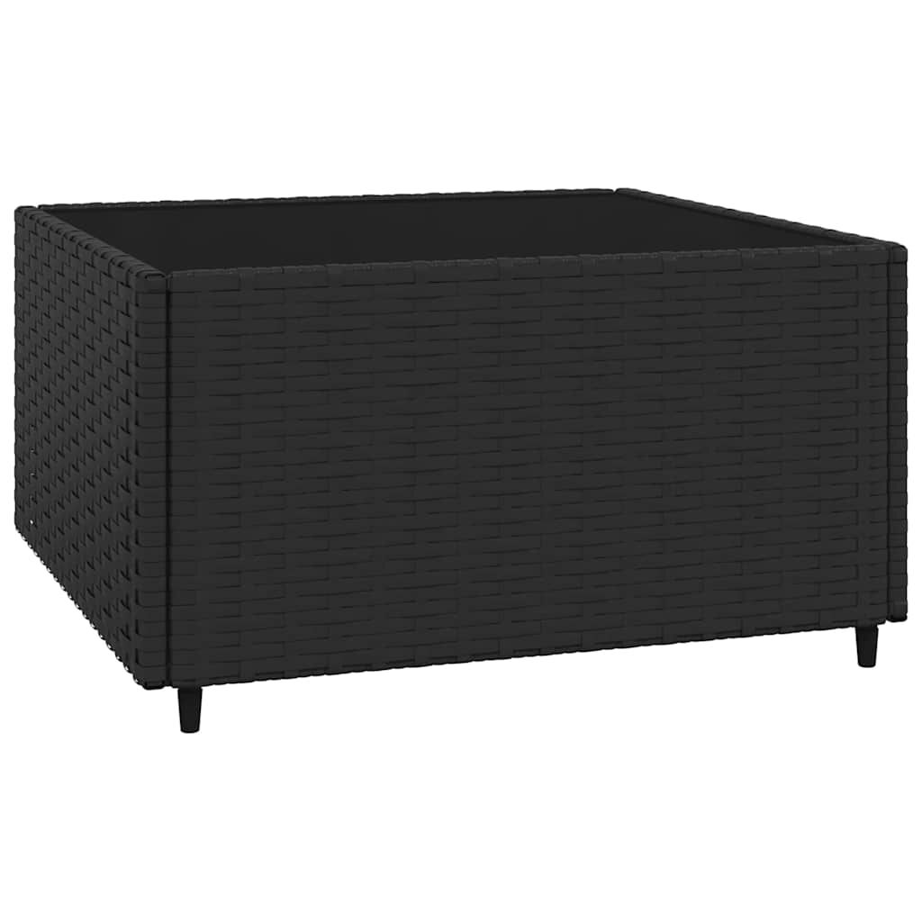 vidaXL 4 Piece Garden Lounge Set with Cushions Black Poly Rattan