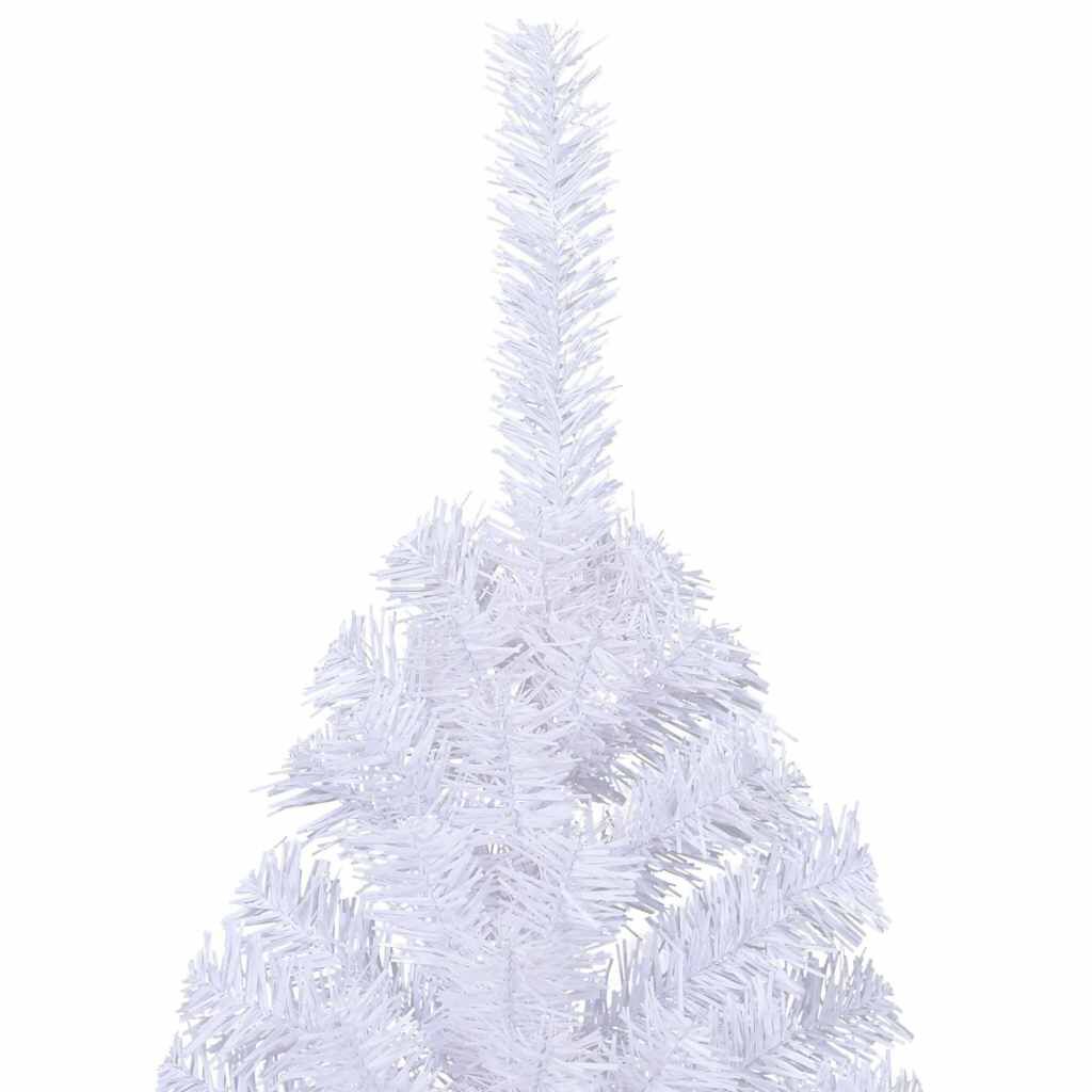 vidaXL Artificial Half Christmas Tree with Stand White 180 cm PVC