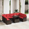 vidaXL Garden Sofa Set with Cushion 10 pcs Brown Poly rattan