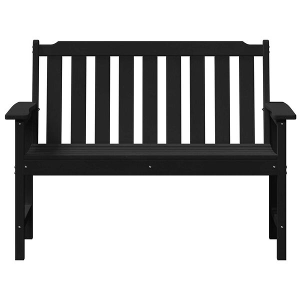 vidaXL Garden Bench Black 120 cm HDPE