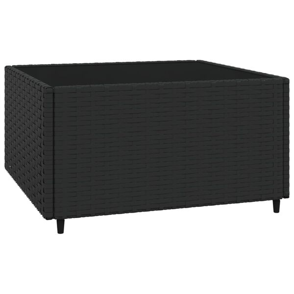 vidaXL 3 Piece Garden Lounge Set with Cushions Black Poly Rattan