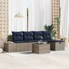 vidaXL Garden Sofa Set with Cushion 6 pcs Grey Poly Rattan