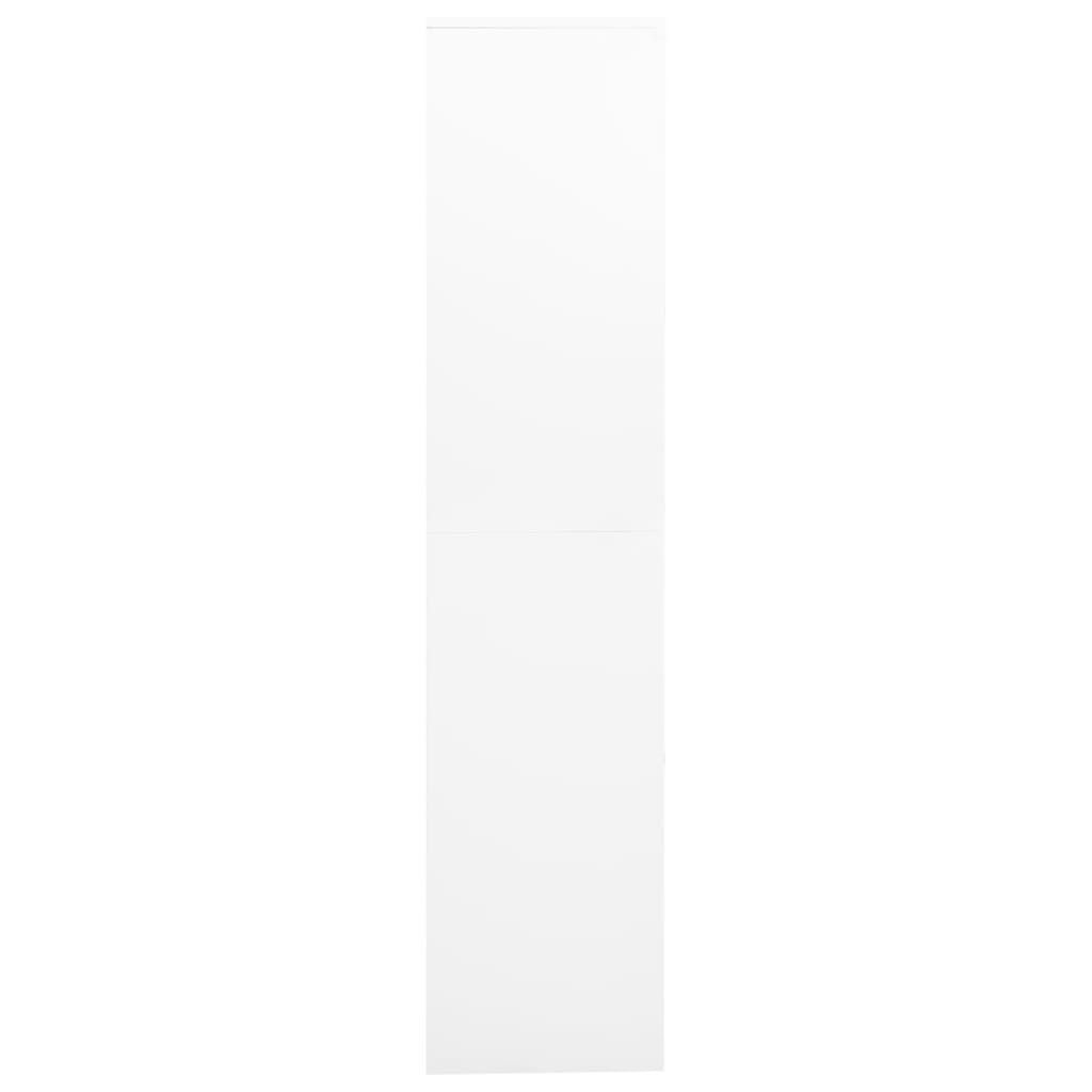 vidaXL Office Cabinet White 90x40x180 cm Steel and Tempered Glass