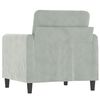 vidaXL Sofa Chair Light Grey 60 cm Velvet