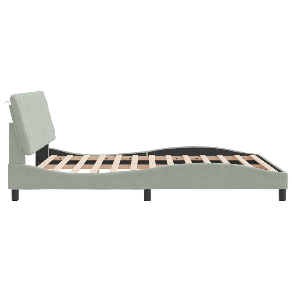 vidaXL Bed Frame without Mattress Light Grey 152x203 cm Queen Velvet