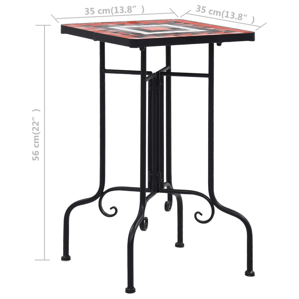 vidaXL Mosaic Side Table Terracotta and White Ceramic