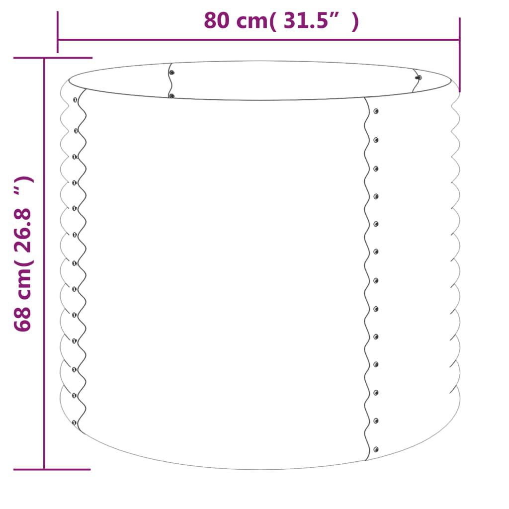 vidaXL Garden Planter Powder-coated Steel 80x80x68 cm Green