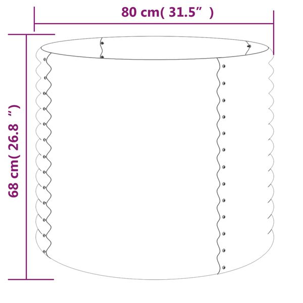 vidaXL Garden Planter Powder-coated Steel 80x80x68 cm Green