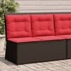 vidaXL Reclining Garden Bench with Cushions Brown Poly Rattan