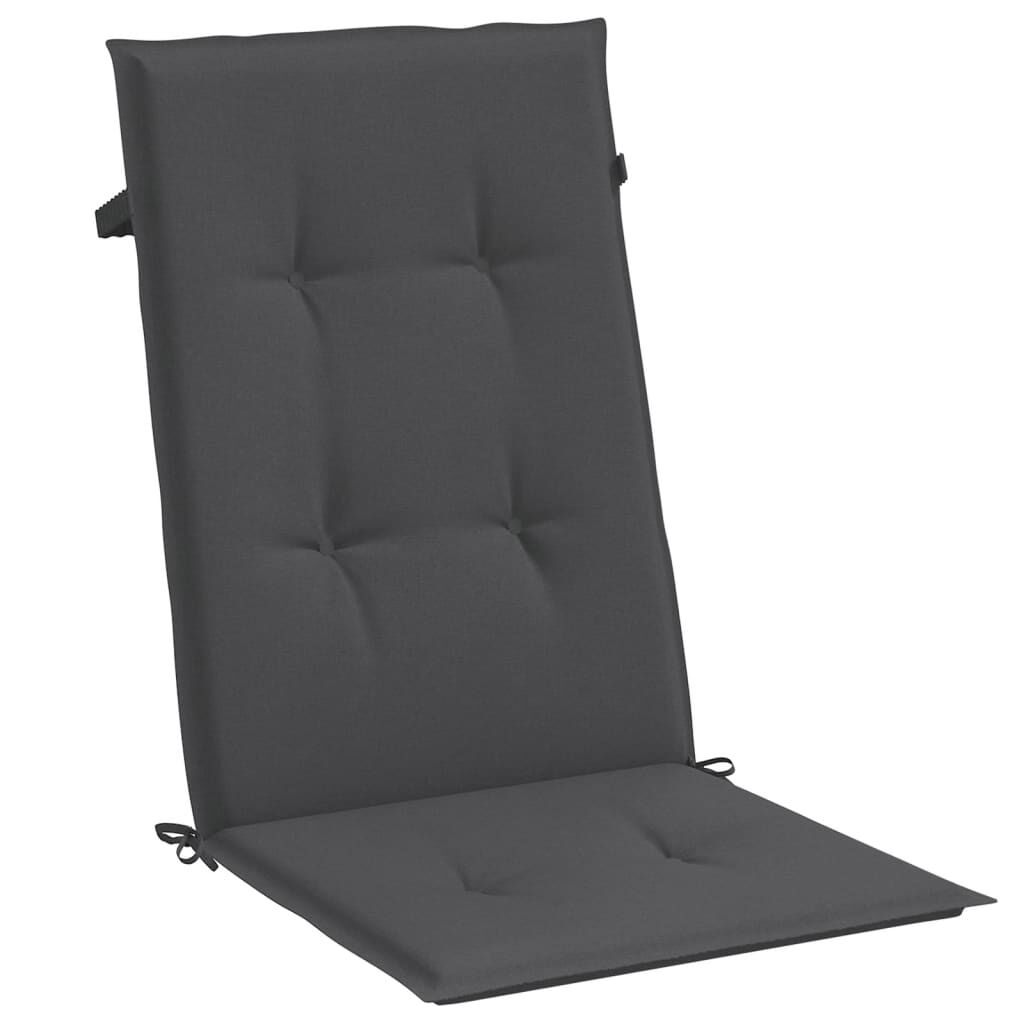 vidaXL Highback Chair Cushions 2 pcs Melange Anthracite 120x50x4 cm Fabric