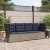 vidaXL Garden Sofa Corner with Cushions Grey Poly Rattan