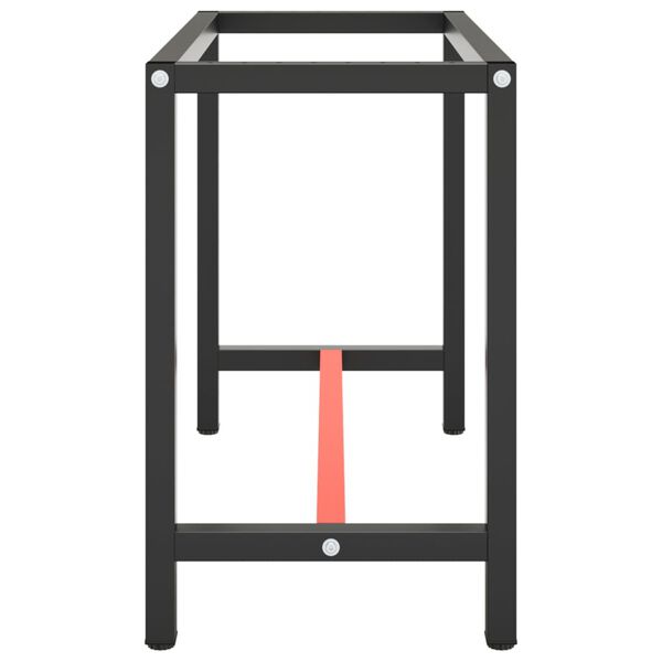 vidaXL Work Bench Frame Matte Black and Matte Red 110x50x79 cm Metal