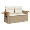 vidaXL 6 Piece Garden Sofa Set with Cushions Beige Poly Rattan