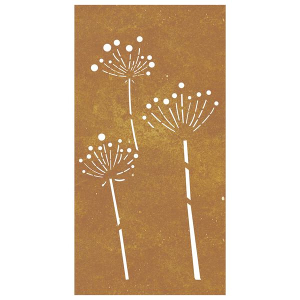 vidaXL Garden Wall Decoration 105x55 cm Corten Steel Flower Design