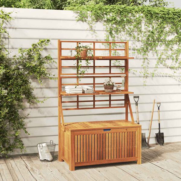 vidaXL Storage Box with Trellis 99x55x160 cm Solid Acacia Wood