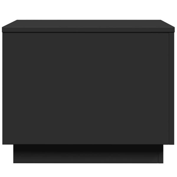 vidaXL Coffee Table with LED Lights Black 50x50x40 cm