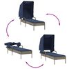 vidaXL Sun Lounger with Canopy and Table Grey Poly Rattan