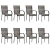 vidaXL 9 Piece Garden Dining Set Grey