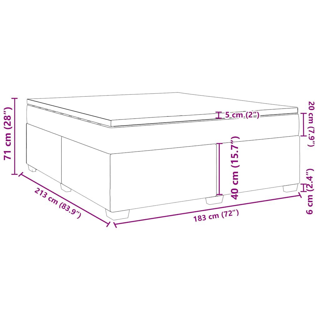 vidaXL Box Spring Bed with Mattress Dark Grey California King Velvet