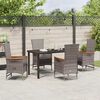 vidaXL Garden Dining Set with Cushion 5 pcs Grey Powder-Coated Steel