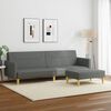 vidaXL 2-Seater Sofa Bed with Footstool Dark Grey Fabric