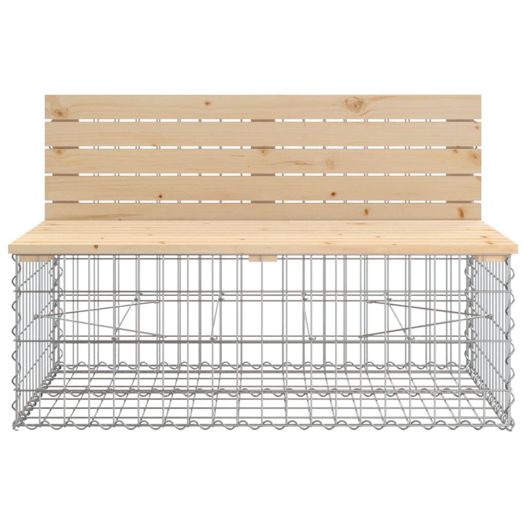 vidaXL Garden Bench Gabion Design 287x71x65.5 cm Solid Wood Pine