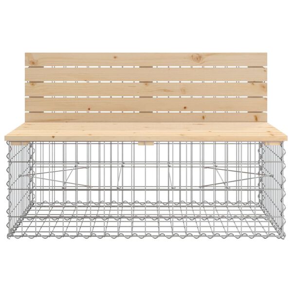 vidaXL Garden Bench Gabion Design 287x71x65.5 cm Solid Wood Pine