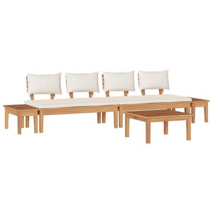 vidaXL Garden Sofa Set 5 pcs Brown and Cream