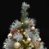 vidaXL Artificial Hinged Christmas Tree 150 LEDs & Ball Set 120 cm