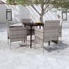 vidaXL 5 Piece Garden Dining Set with Cushions Grey and Black