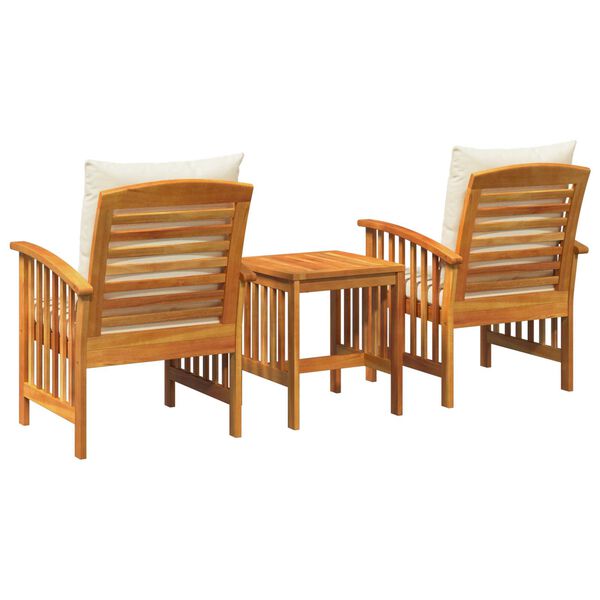 vidaXL 3 Piece Garden Lounge Set with Cushions Solid Acacia Wood