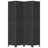 vidaXL Room Divider&nbsp;4 Panels Black Solid Wood Paulownia