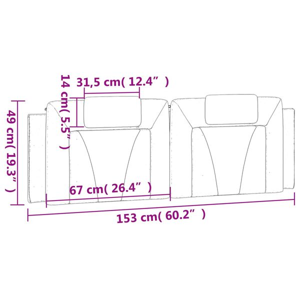 vidaXL Headboard Cushion "Viana" White 152 cm Queen Faux Leather