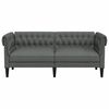 vidaXL Chesterfield Sofa 2-Seater Dark Grey Fabric