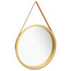 vidaXL Wall Mirror with Strap 60 cm Gold