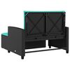 vidaXL Garden Sofa with Cushions 2-Seater Black Poly Rattan