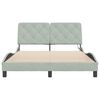 vidaXL Bed Frame with LED without Mattress Light Grey 137x190 cm Velvet