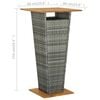 vidaXL Bar Table Grey 60x60x110 cm Poly Rattan and Solid Acacia Wood