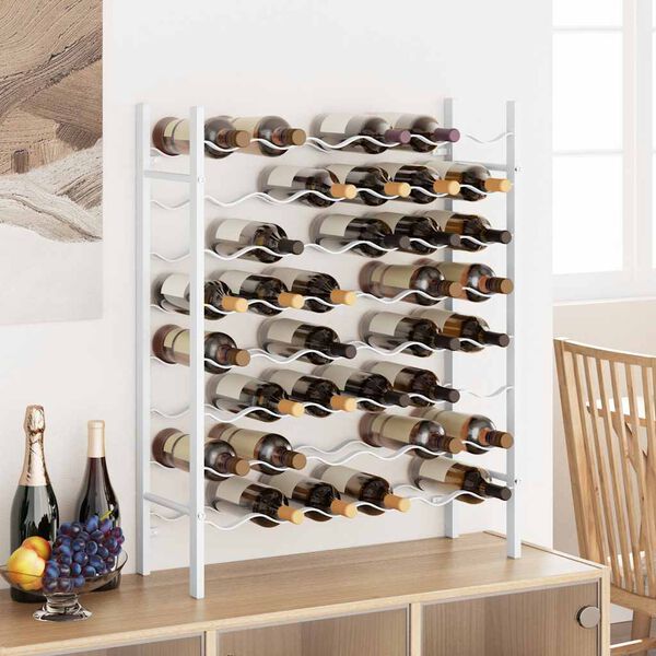 vidaXL Wine Rack for 48 Bottles White Metal