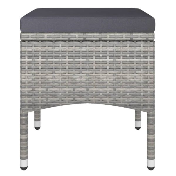 vidaXL 5 Piece Garden Bistro Set Poly Rattan and Tempered Glass Grey