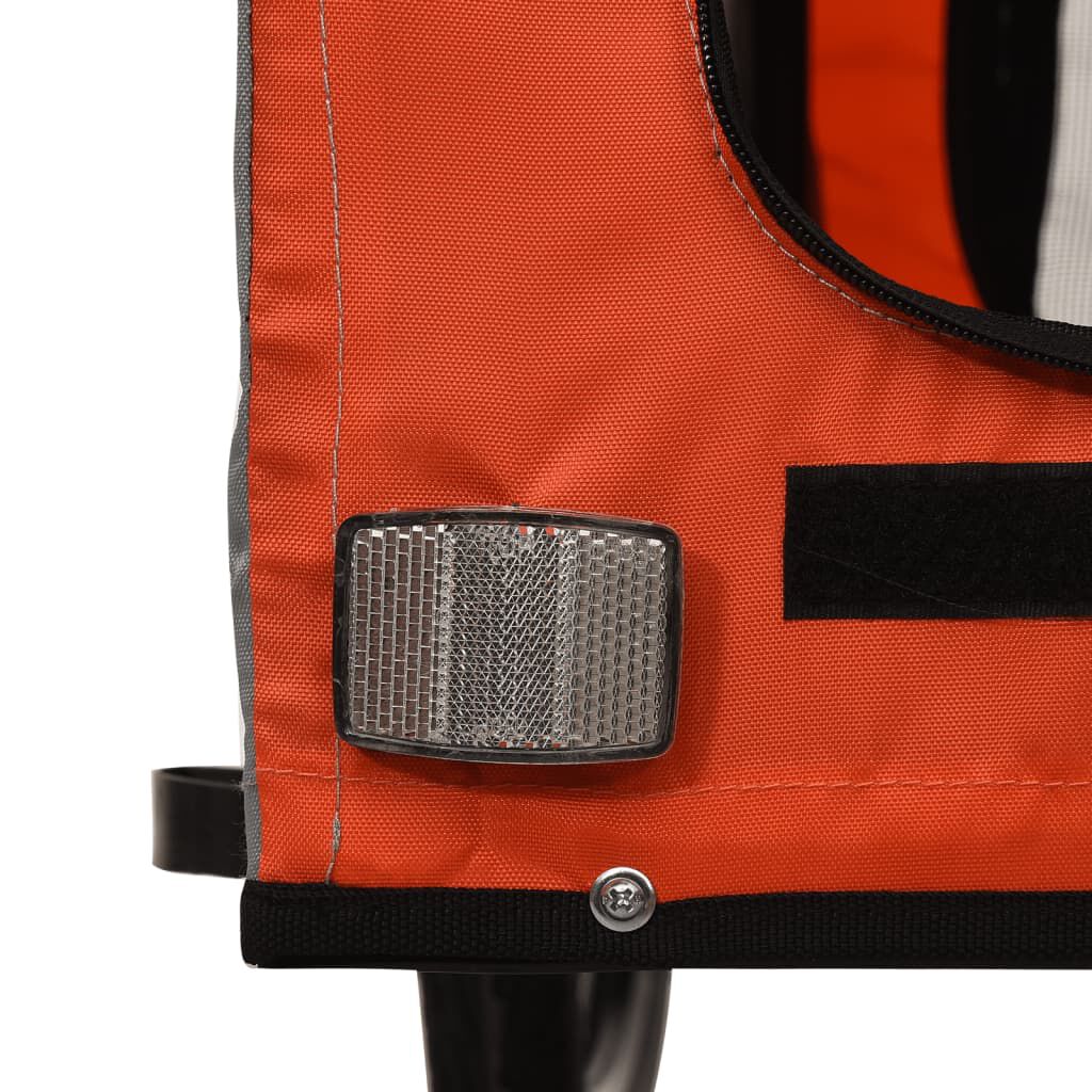 vidaXL Pet Bike Trailer Orange and Black Oxford Fabric and Iron