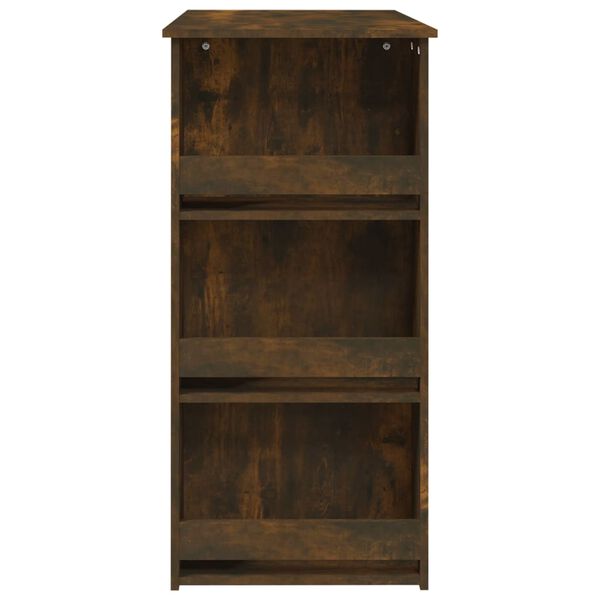 vidaXL Bar Table with Storage Rack Smoked Oak 102x50x103.5cm Engineered Wood