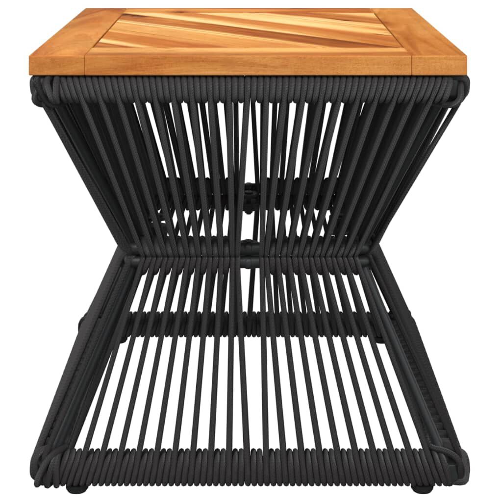 vidaXL Coffee Table with Wire Base Black 38x38x38 cm Solid Wood Acacia