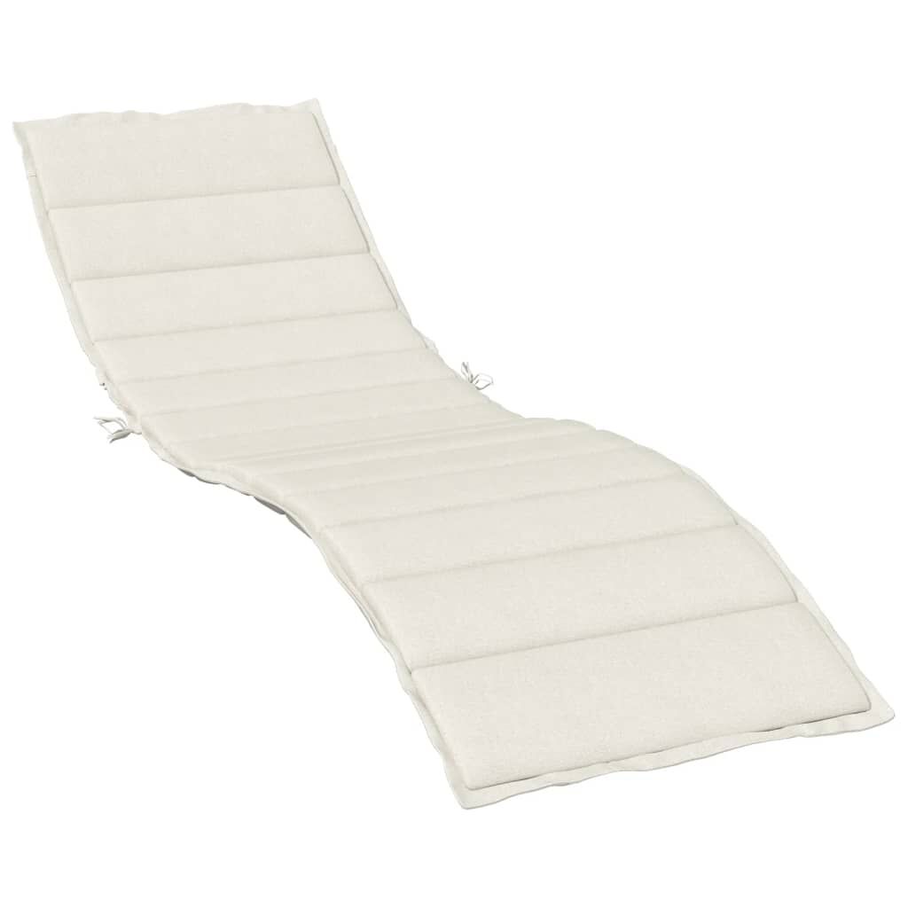 vidaXL Sun Lounger Cushion Melange Cream 200x50x4 cm Fabric