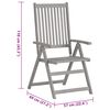 vidaXL Garden Reclining Chairs 2 pcs with Cushions Solid Wood Acacia