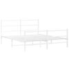 vidaXL Metal Bed Frame without Mattress with Footboard White 150x200cm