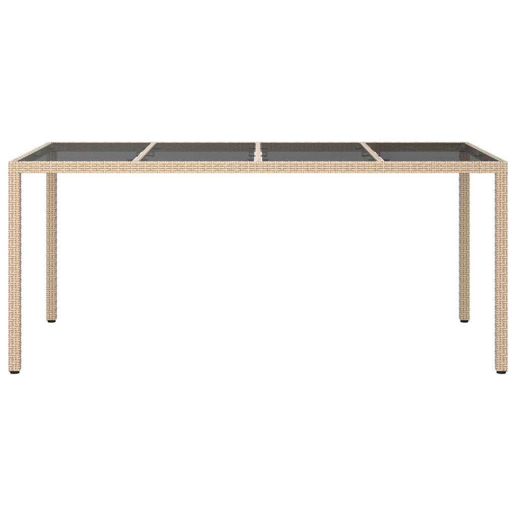 vidaXL Garden Dining Table Beige 190 x 90 x 75 cm Poly rattan