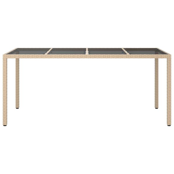 vidaXL Garden Dining Table Beige 190 x 90 x 75 cm Poly rattan